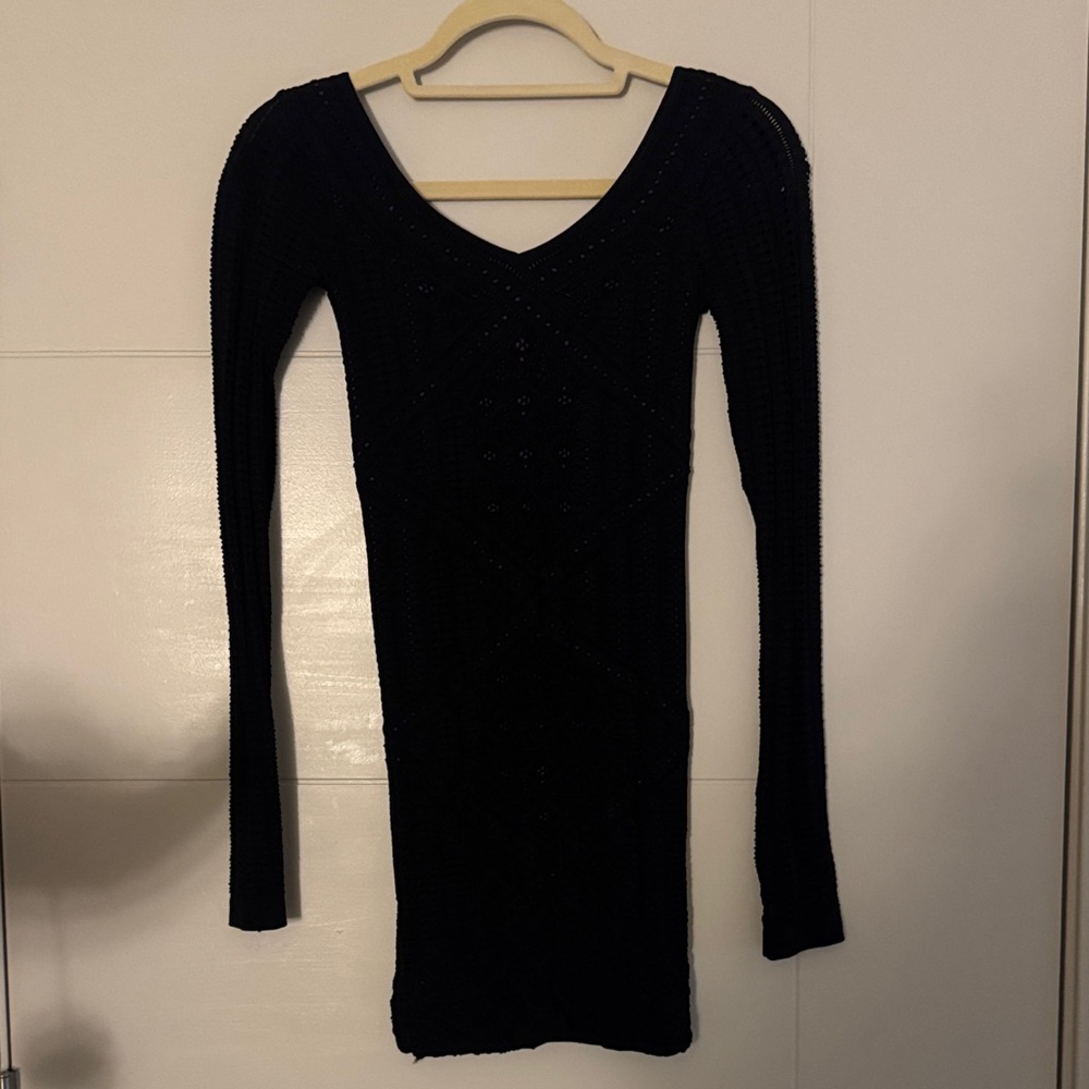 bebe Black Long Sleeve Dress